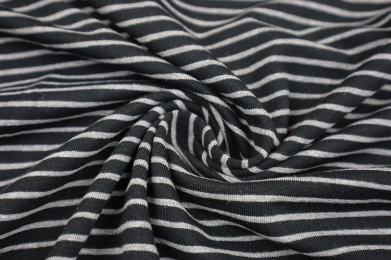 Baumwolljersey Susans Stripes - schwarz