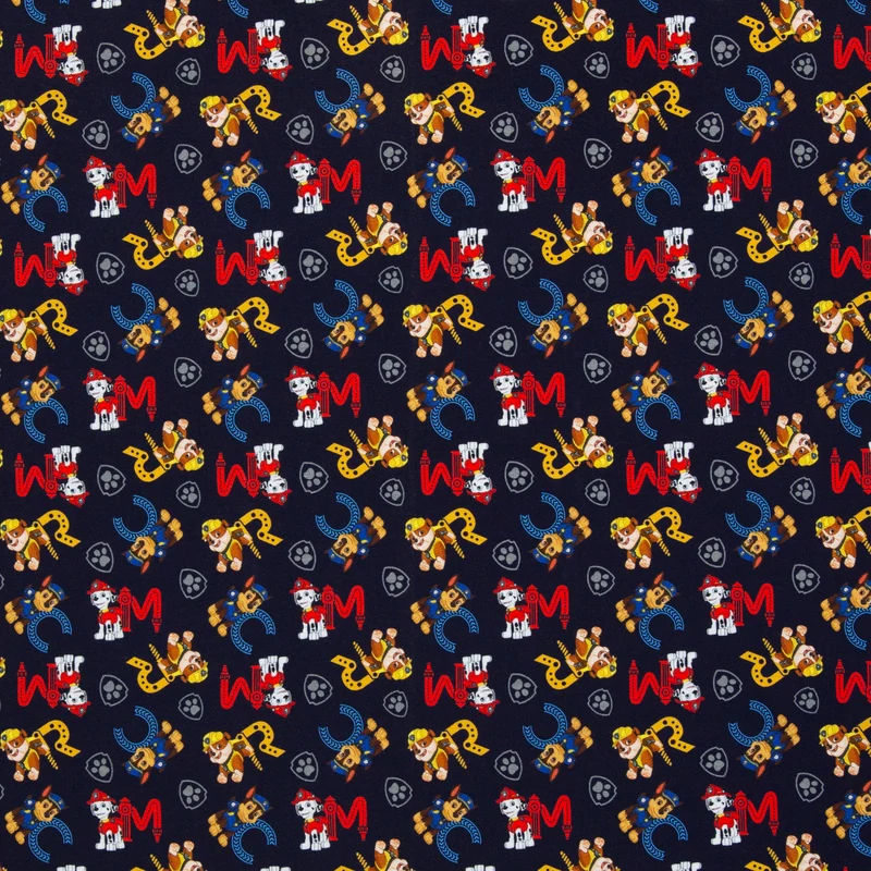 Lizenz Baumwolljersey Paw Patrol - Buchstaben