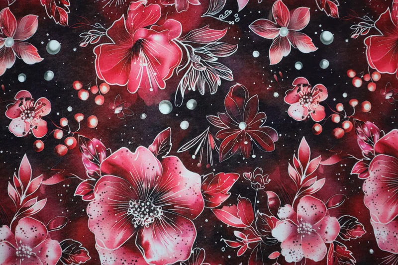 Sweatshirtstoff Digital Kathleen Flower