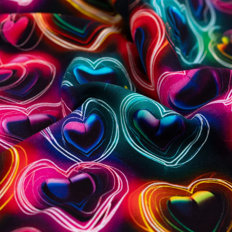 French Terry Digital Shining Hearts