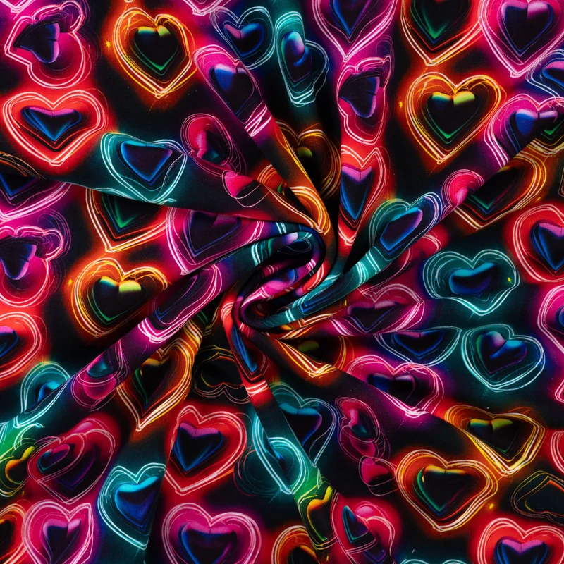 French Terry Digital Shining Hearts