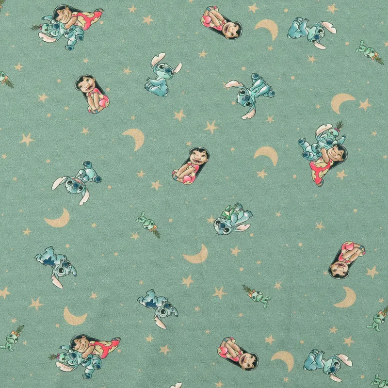 Lizenz Baumwolljersey Digital Lilo & Stitch - mint