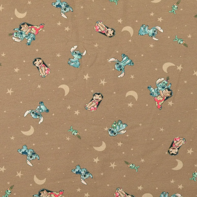 Lizenz Baumwolljersey Digital Lilo & Stitch - beige