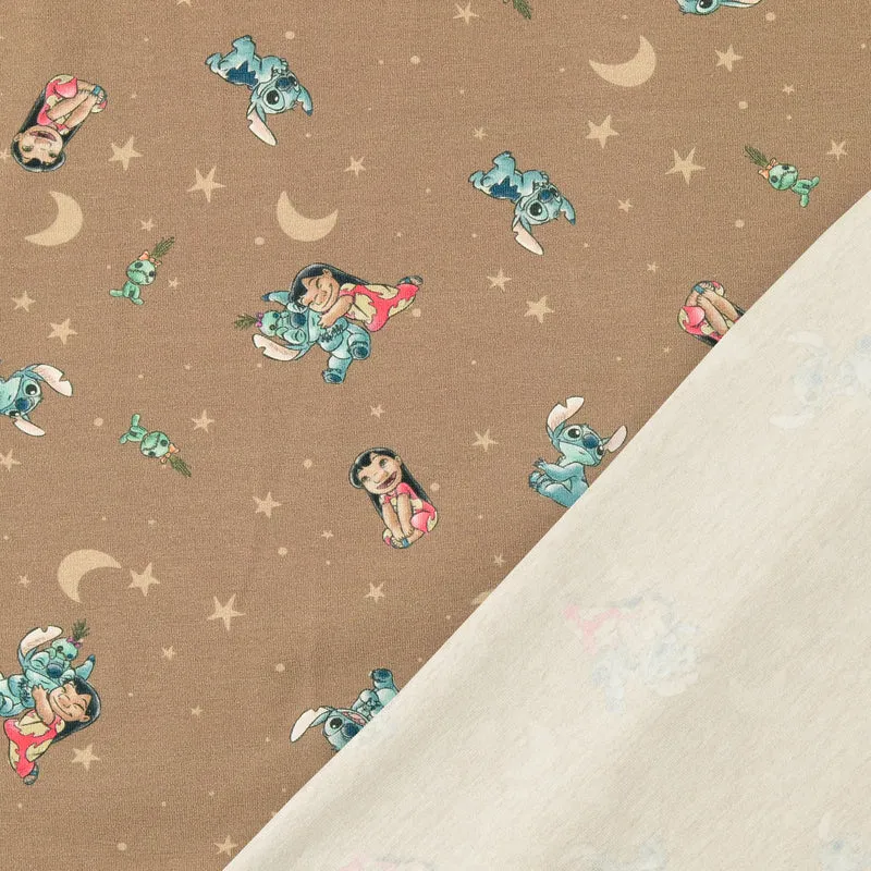 Lizenz Baumwolljersey Digital Lilo & Stitch - beige