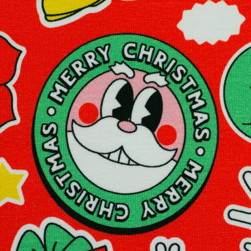 Sweatshirtstoff Holly Happy X-Mas Holidays