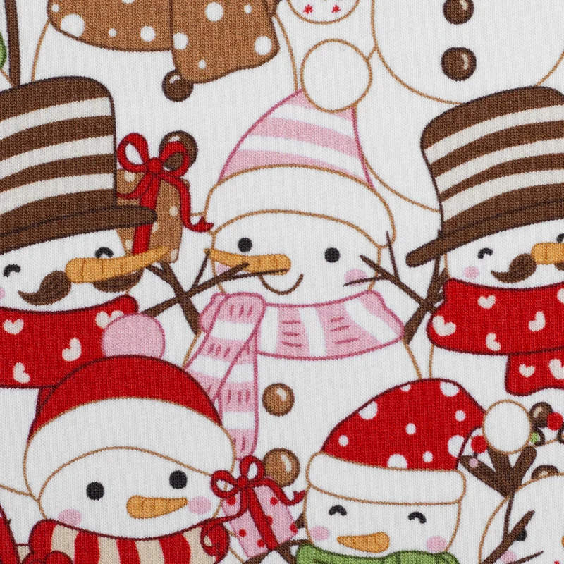 Sweatshirt Stoff Holly Schneemänner