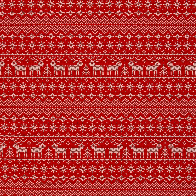 Sweatshirtstoff Holly Kreuzstich Rentiere