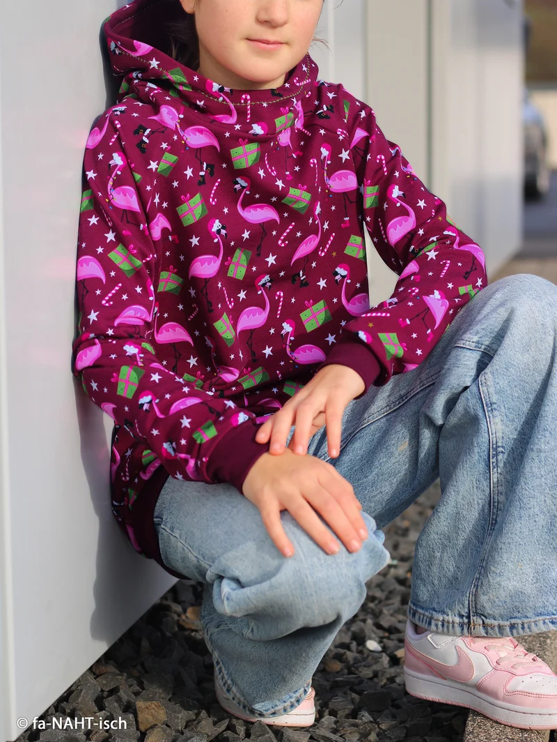 Sweatshirtstoff Holly Flamingos