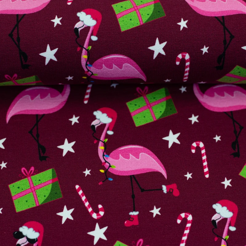 Sweatshirtstoff Holly Flamingos