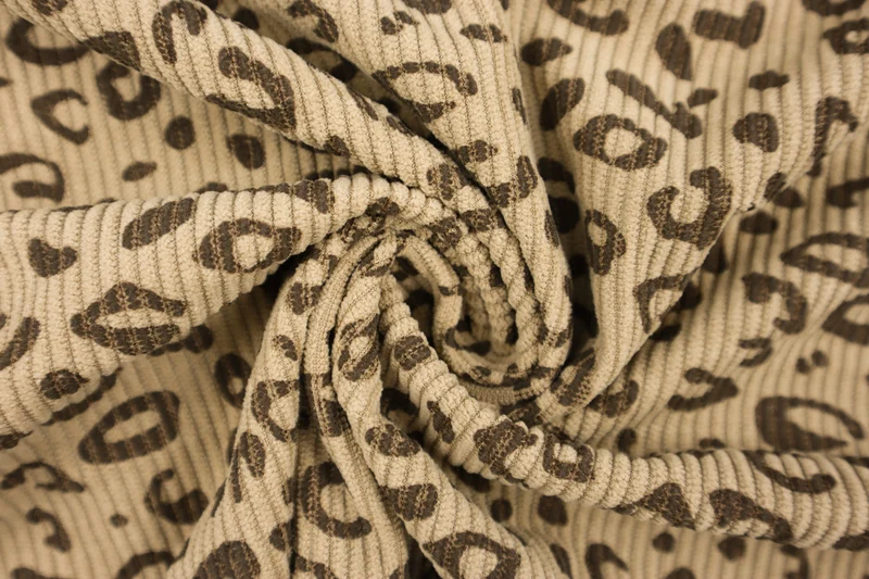 Rippen Cordstoff Luisa Animal Look - caramel