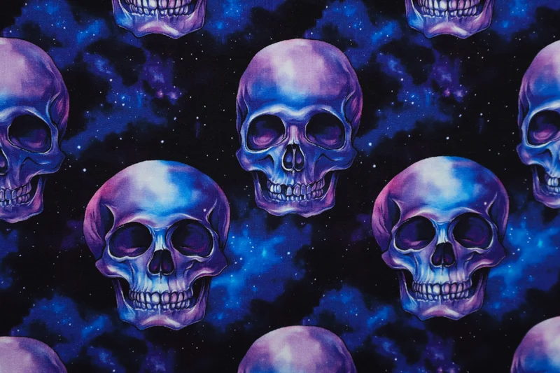 French Terry Digital Scary Skulls