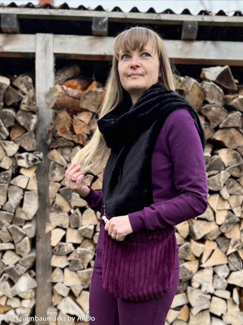 Kunstpelz Plüsch Helena - 299 schwarz