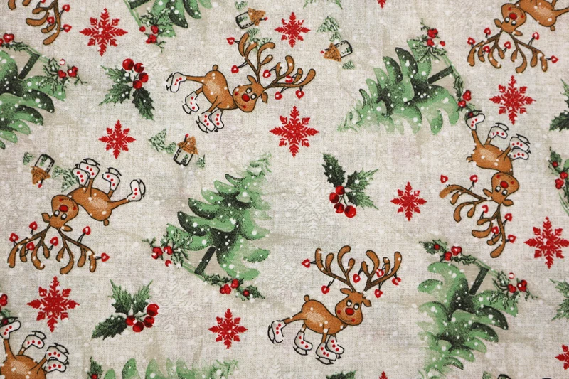 Dekostoff Digital Funny Reindeer