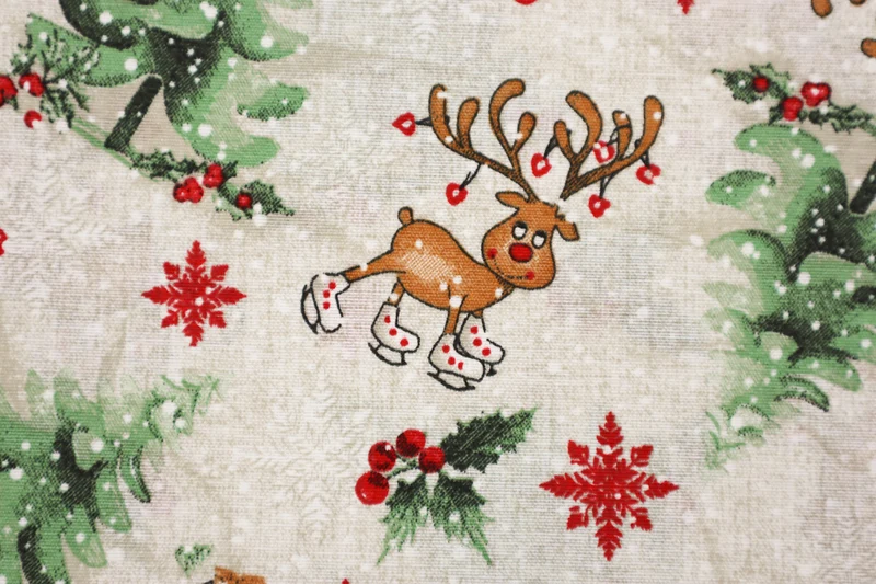 Dekostoff Digital Funny Reindeer