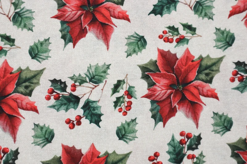 Dekostoff Digital X-Mas Ilex