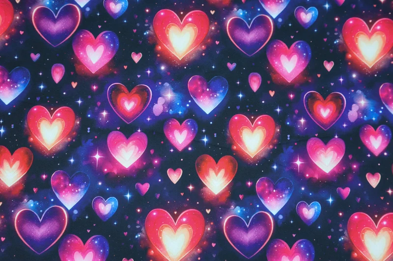 Softshell Digital Sparkling Shining Hearts