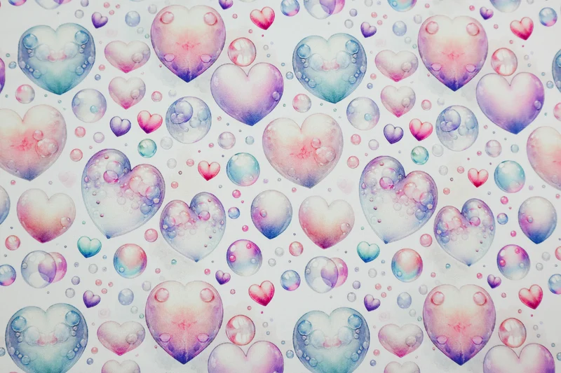 Softshell Digital Bubble Hearts P1897S