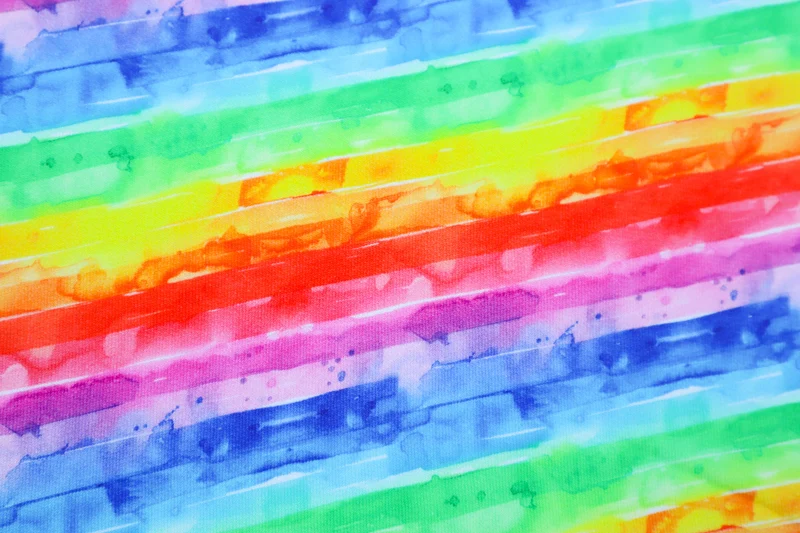 Sweatshirtstoff Digital Rainbow Batik