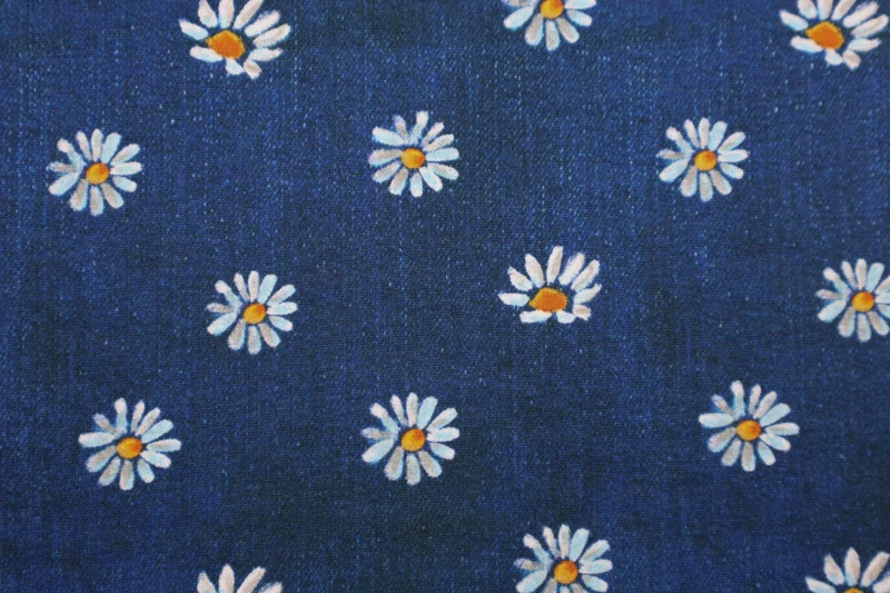 Alpenfleece Digital Denim Gänseblümchen