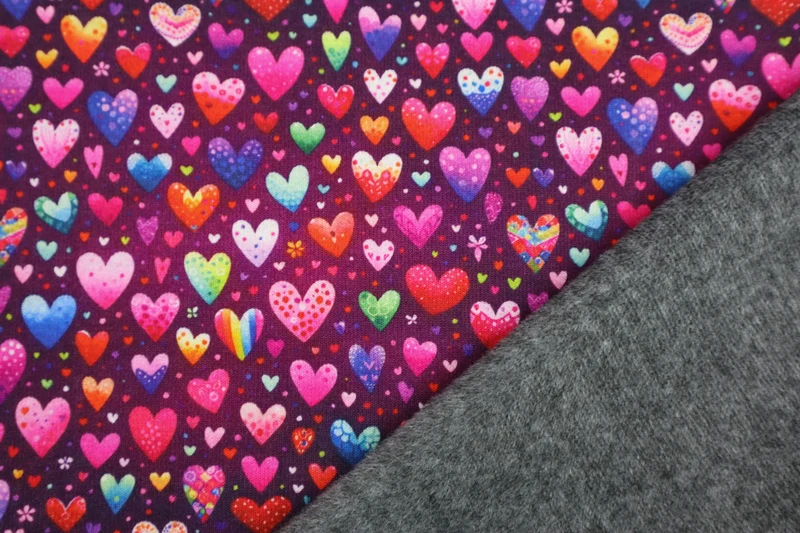 Alpenfleece Digital Bunte Herzen