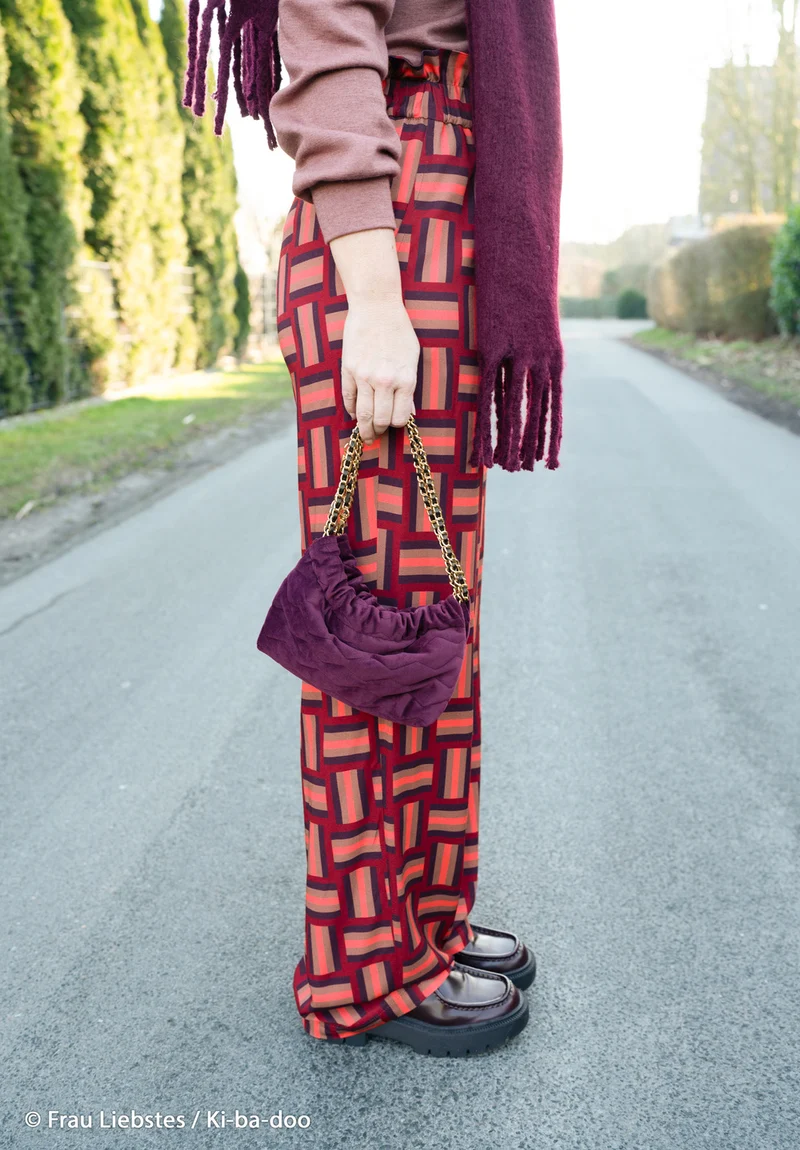 Viskose Webware Geoluxe Braid Stripe by ki-ba-doo - 338 burgundy