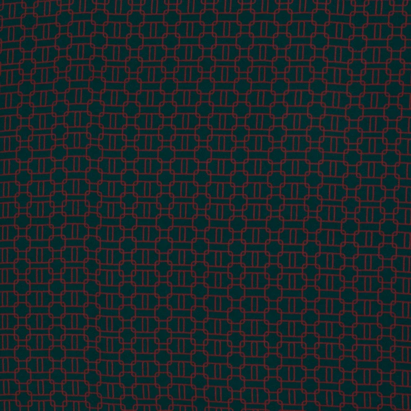Viskosewebware Geoluxe Chain Twist by ki-ba-doo - 748 petrol/burgundy