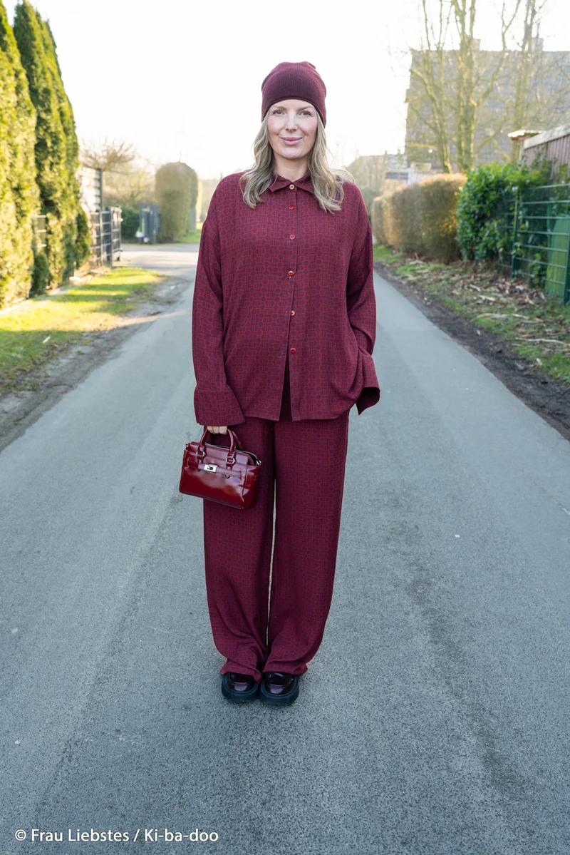 Viskosewebware Geoluxe Chain Twist by ki-ba-doo - 938 aubergine