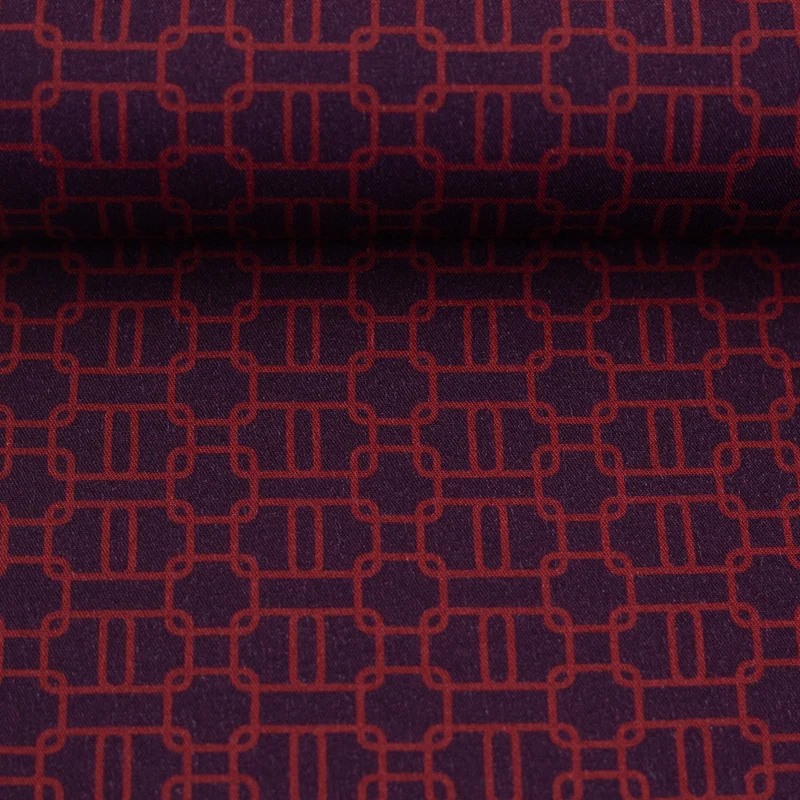 Viskosewebware Geoluxe Chain Twist by ki-ba-doo - 938 aubergine