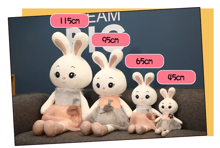 XXL Kawaii Hasen Plüsch Tier - bis zu 115cm