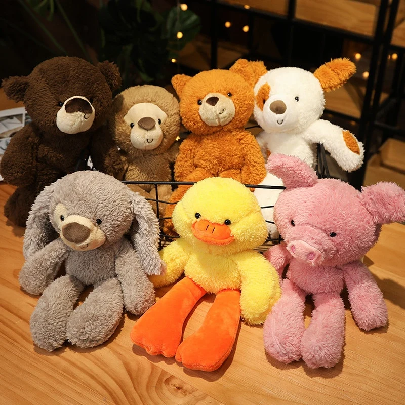 Kawaii Plüschige Enten, Ferkel, Kätzchen, Hund, Häschen oder Äffchen Plüschtiere (ca. 30cm)