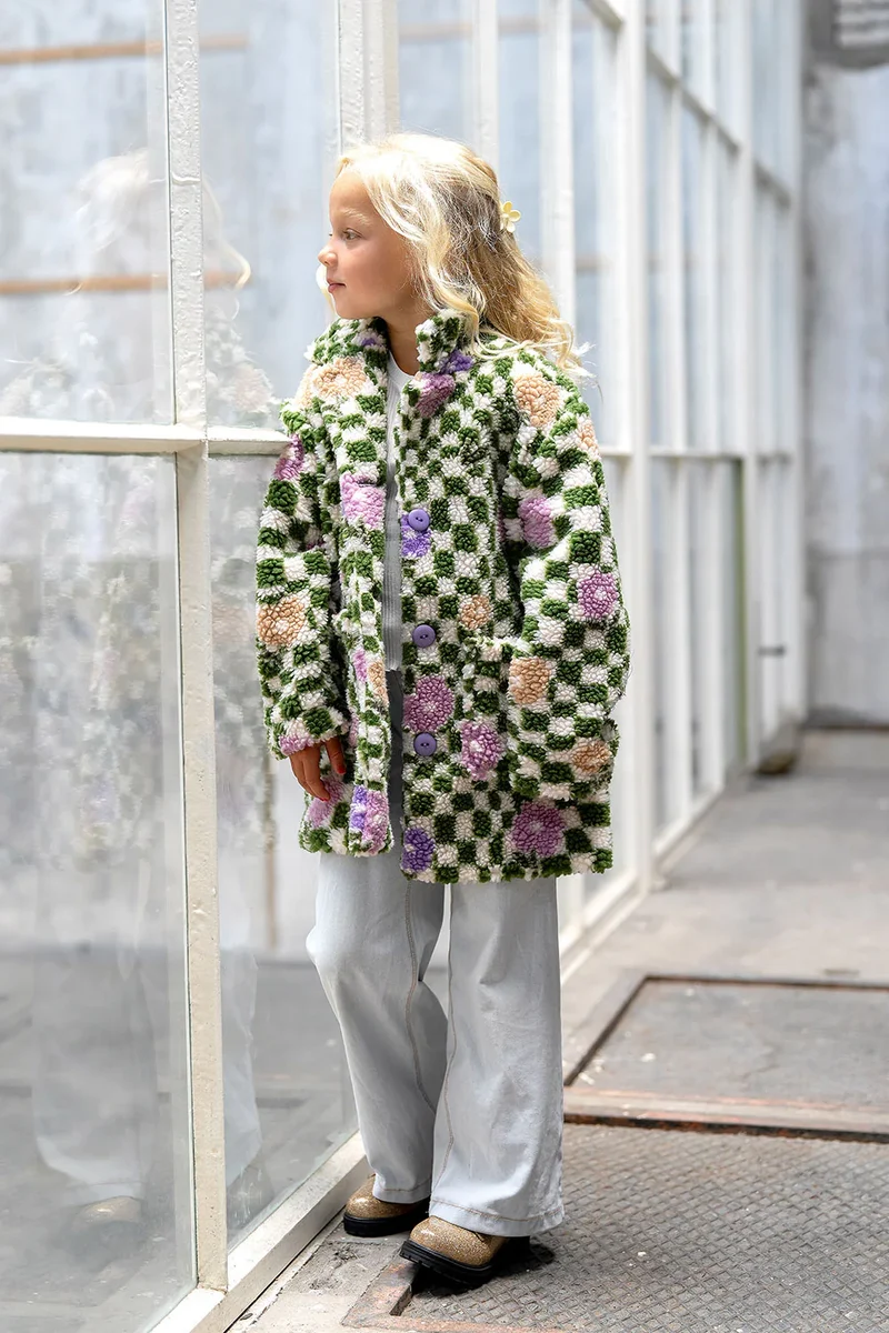 Sherpa Fleece Bunte Blümchen