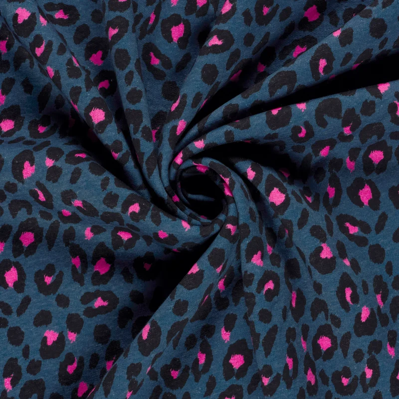 Sweatshirtstoff Digital Pink Leoprint
