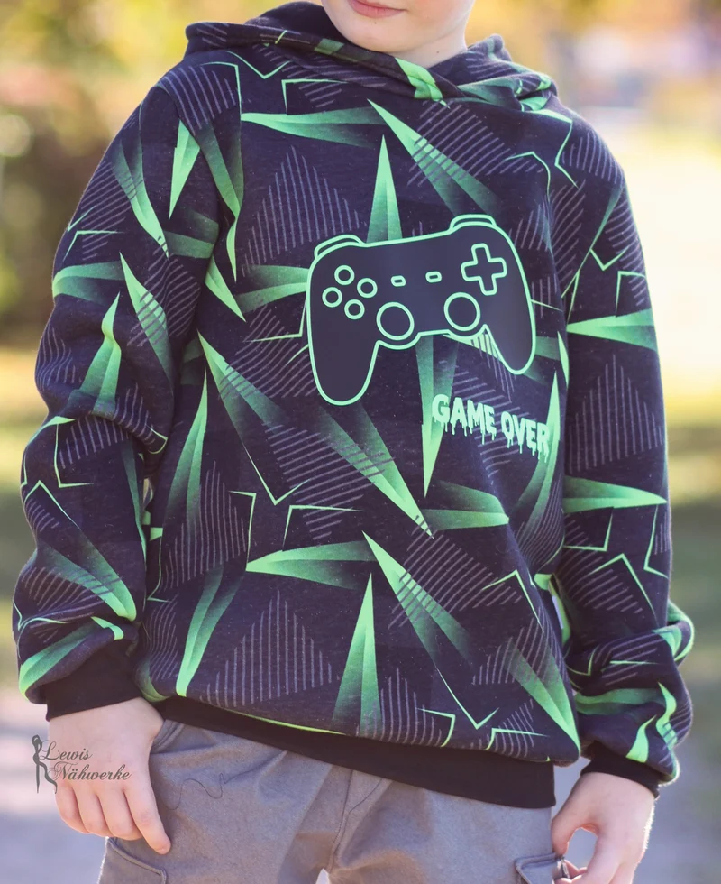 Sweatshirtstoff Digital Neon Peak