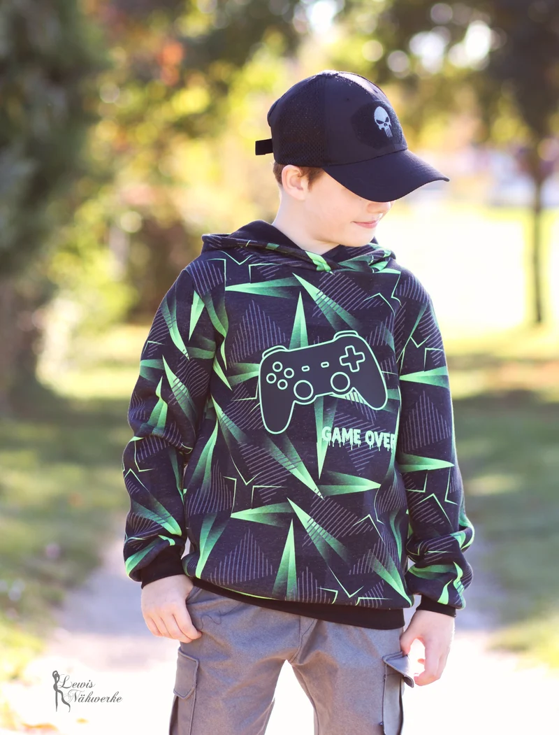 Sweatshirtstoff Digital Neon Peak
