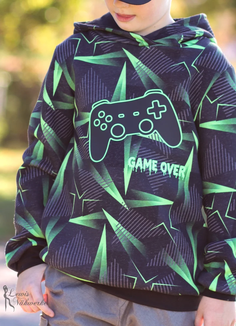 Sweatshirtstoff Digital Neon Peak