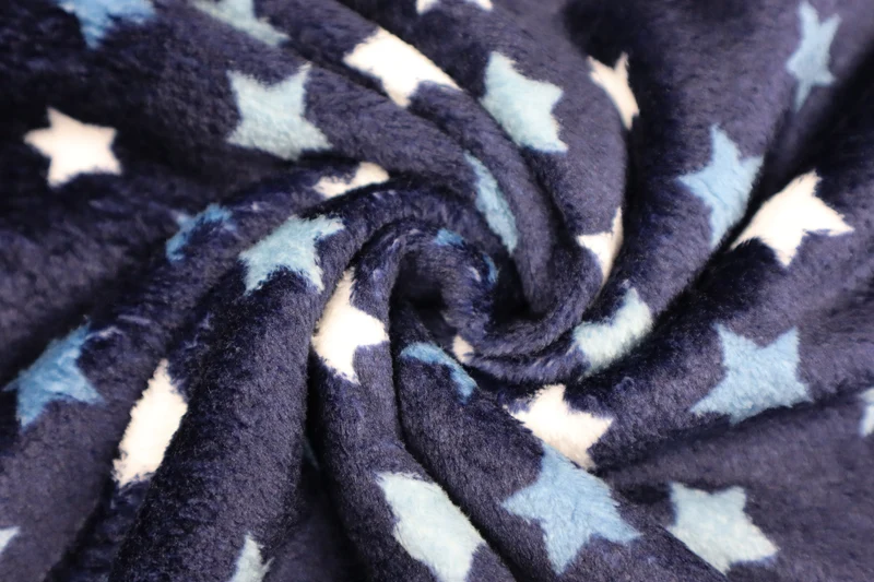 Wellnessfleece Mini Stars - dunkelblau