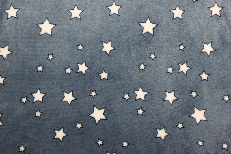 Wellnessfleece Mini Stars - rauchblau