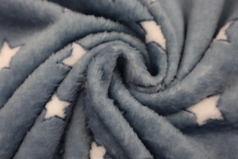 Wellnessfleece Mini Stars - rauchblau