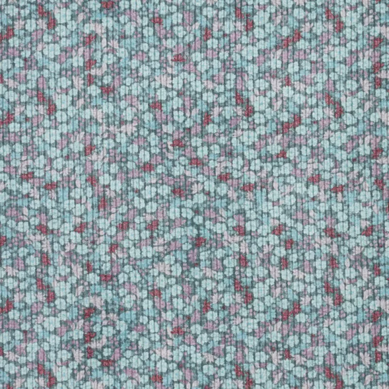 Stretch Feincord Ditsy Flower - mint