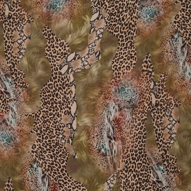 Viskose Mix Wild Animal - grün