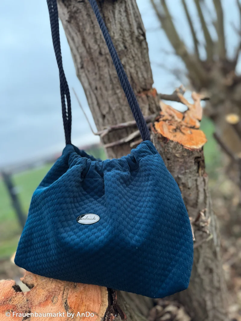 Deko Samt Stoff Caracas - 595 azur