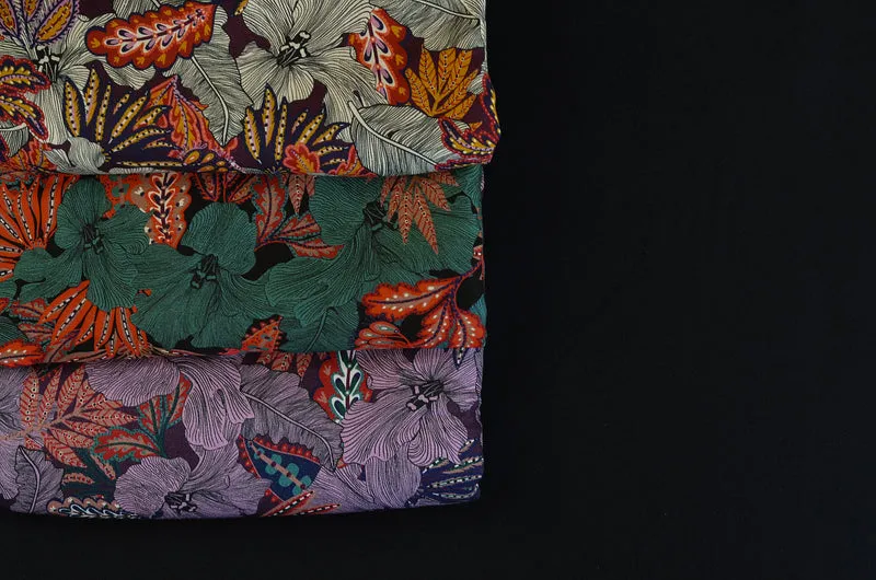 Viskose Webware Indian Summer by Bienvenido Colorido - 938 aubergine