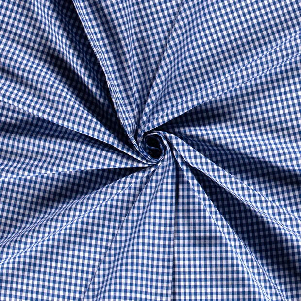 Baumwoll Cretonne Vichy Karo 5mm - 5027 royalblau