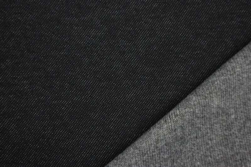 Alpenfleece Denim Look - schwarz