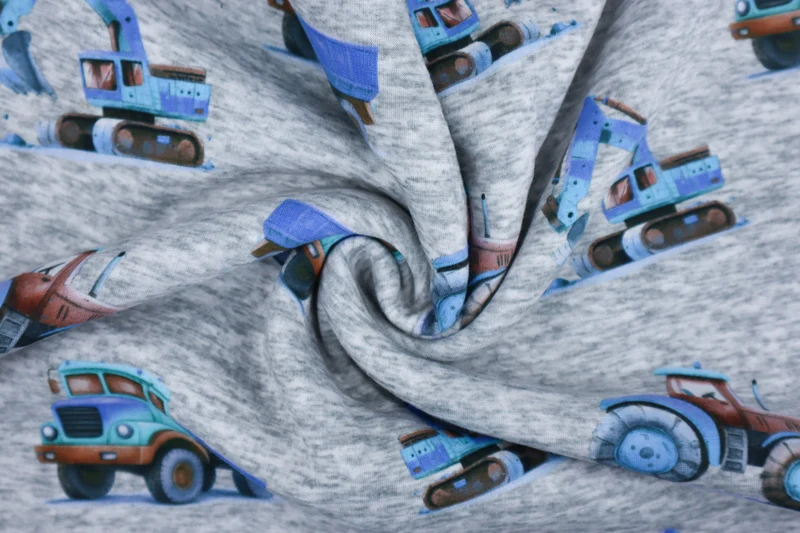 Alpenfleece Digital Fabio Fahrzeuge - blau