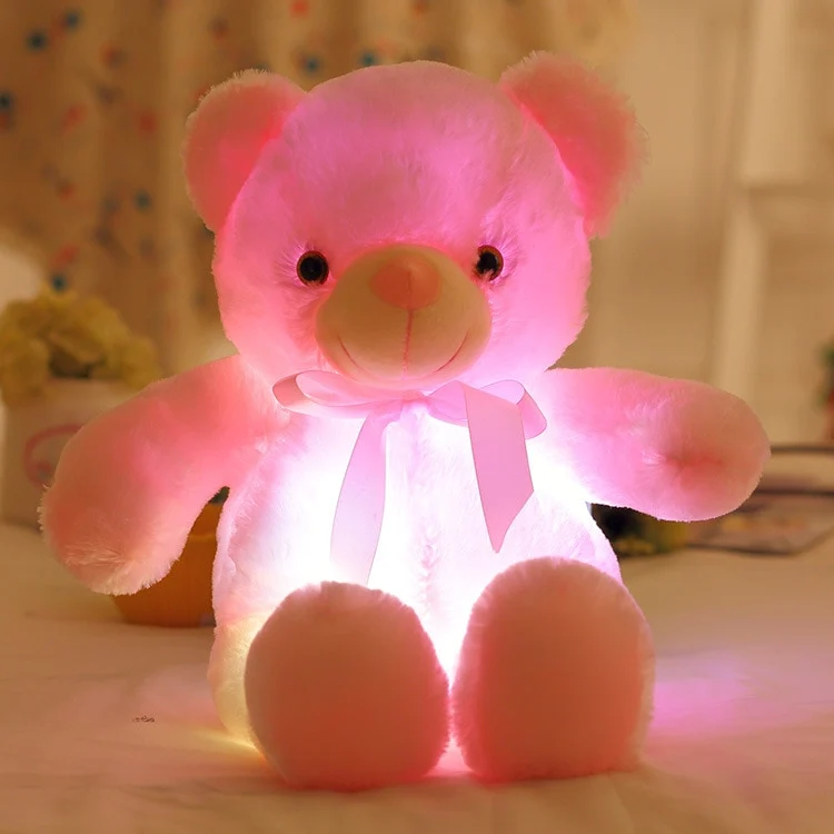 Leuchtender Teddybär in verschiedenen Farben (30cm oder 50cm)