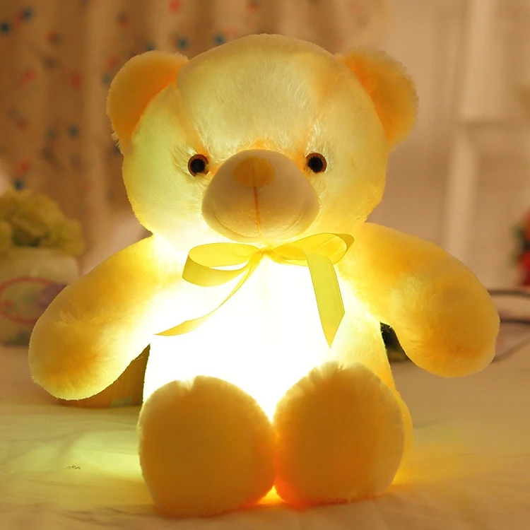 Leuchtender Teddybär in verschiedenen Farben (30cm oder 50cm)