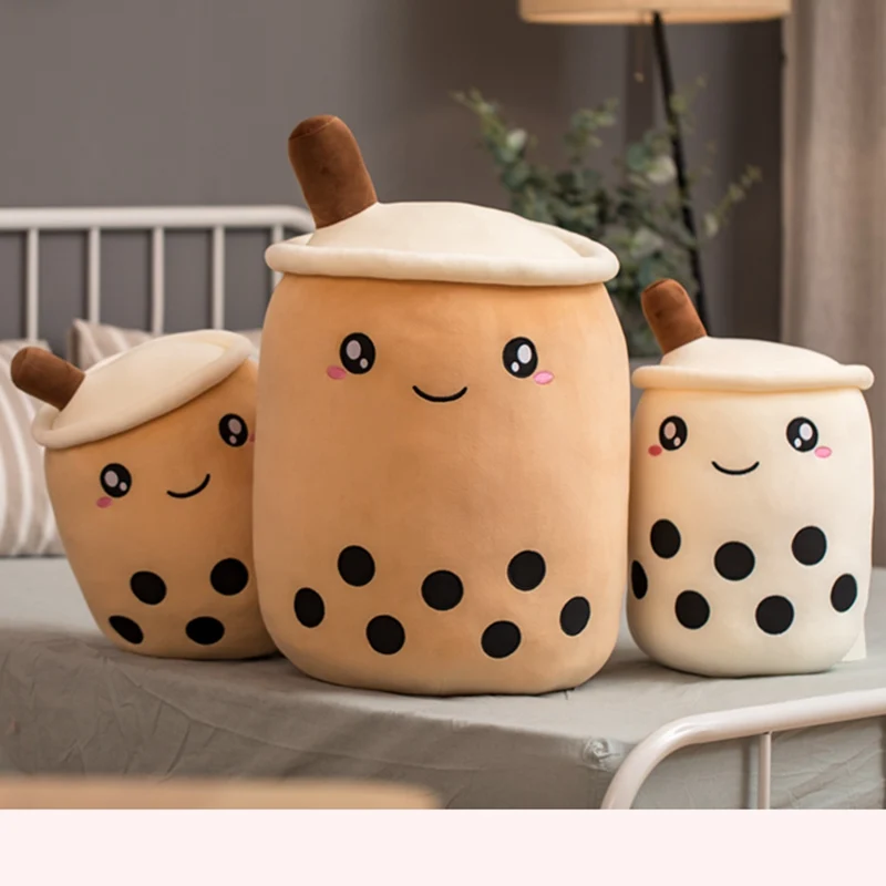 Lachendes Bubble Tee Kuschel Kissen