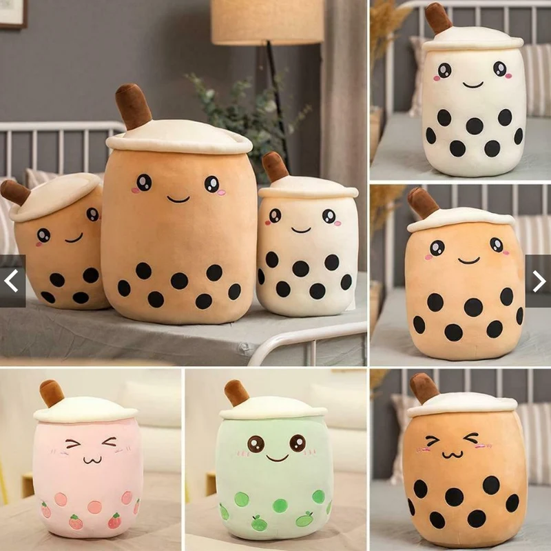 Lachendes Bubble Tee Kuschel Kissen