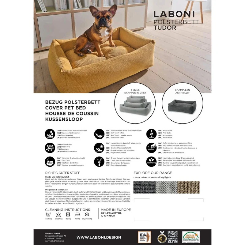 Hundebett Tudor Ortho oder Classic Rose